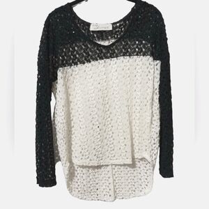 Vintage Havana high low open knit sweater size medium